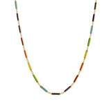 14K Italian Gold Rainbow Bar Necklace