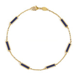 Lapis Bar Station Bracelet 14K Italian Gold