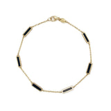 14K Italian Gold Onyx Bar Bracelet