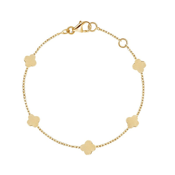 14K Italian Gold Clover Bracelet