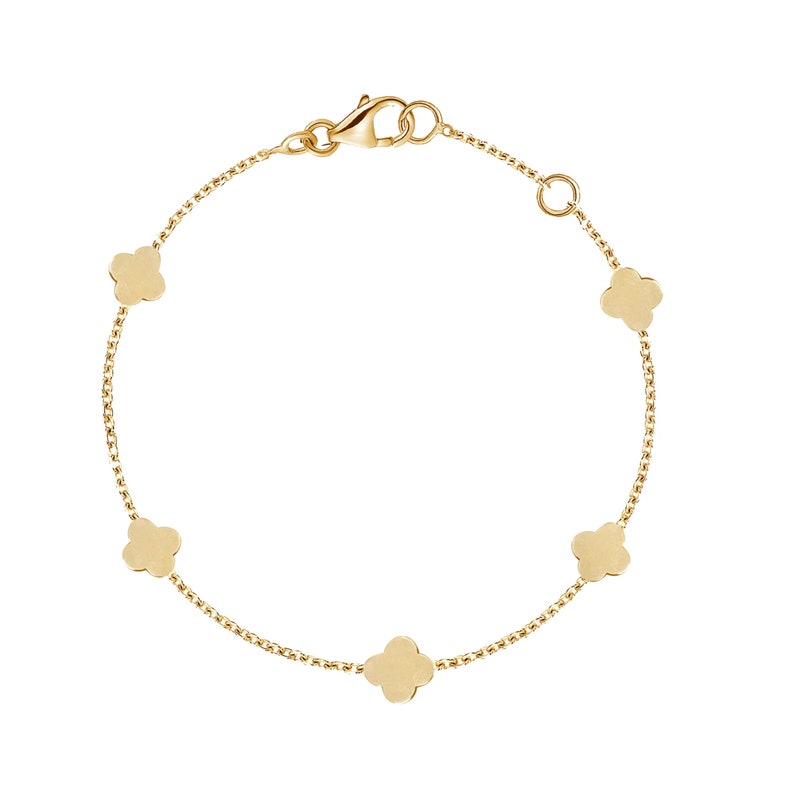 14K Italian Gold Clover Bracelet