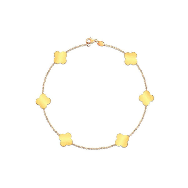 14K Italian Gold Clover Bracelet