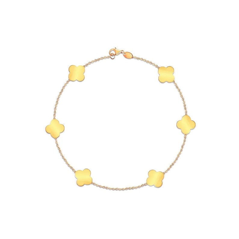 14K Italian Gold Clover Bracelet