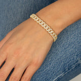 Pave Cuban Link Toggle Bracelet 925 Silver