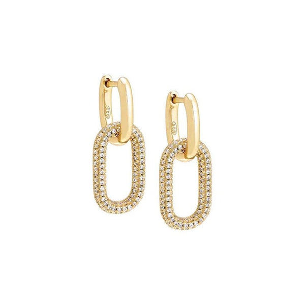 Pave Interlocked Earrings 925 Silver