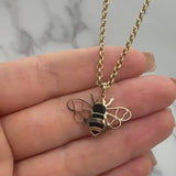 Gold Onyx Bee Pendant Charm