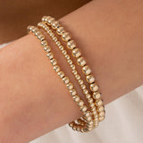 Beaded Stretch Bracelet 14K Gold Stackable