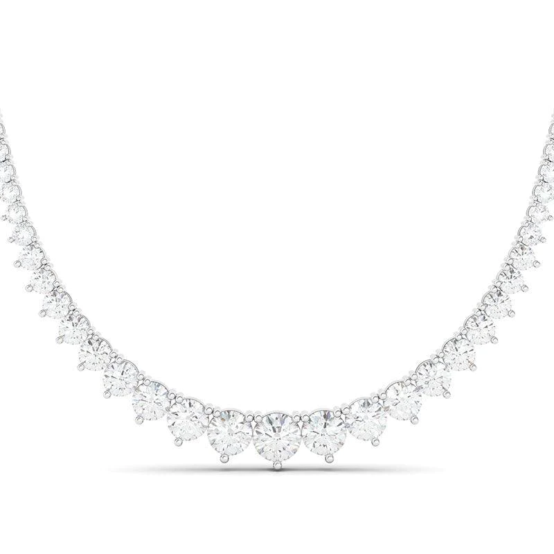 Graduated Tennis Necklace Sterling Silver