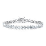 Bezel Tennis Bracelet 925 Silver