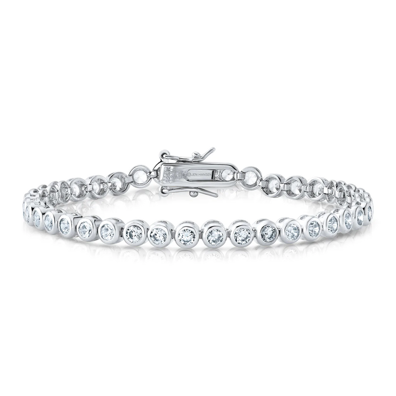 Bezel Tennis Bracelet 925 Silver