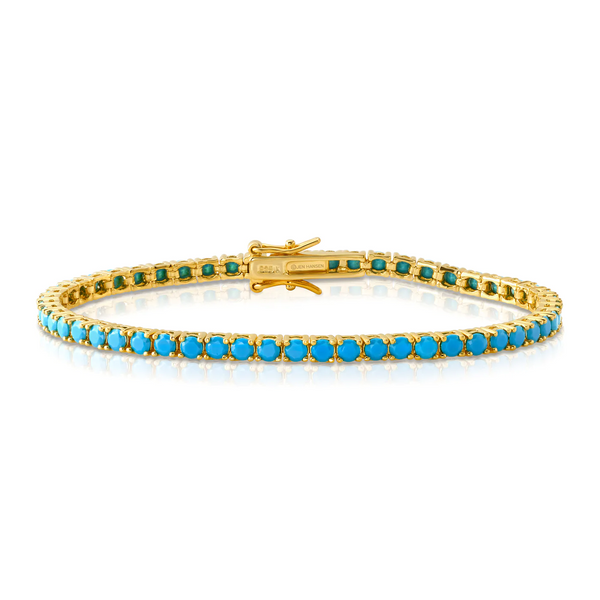 Turquoise Tennis Bracelet 925 Silver