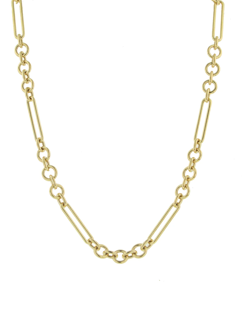 Mix Link Chain Necklace 14K Italian Gold