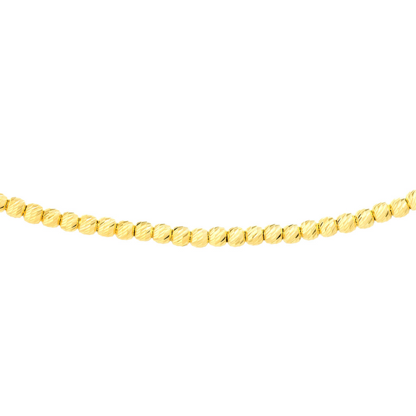 Diamond Cut Bead Adjustable Choker 14K Gold