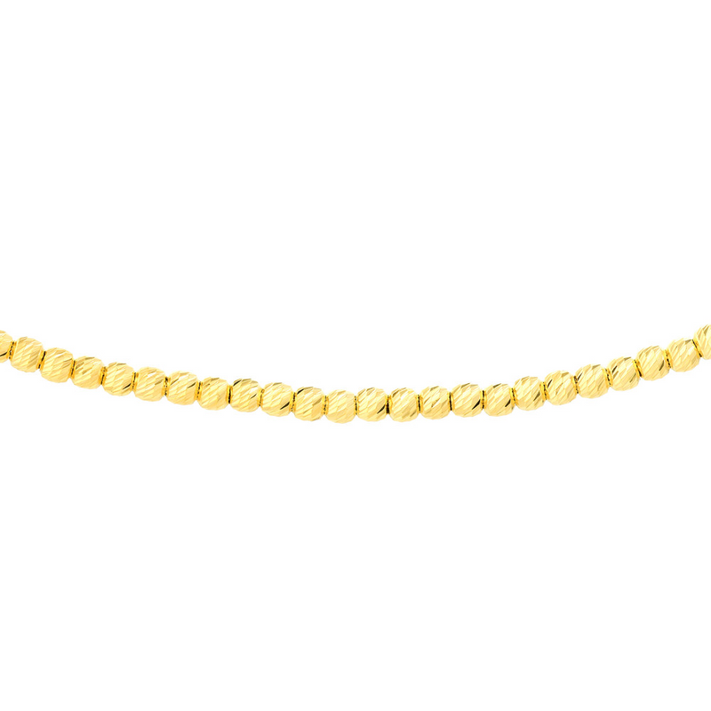 Diamond Cut Bead Adjustable Choker 14K Gold