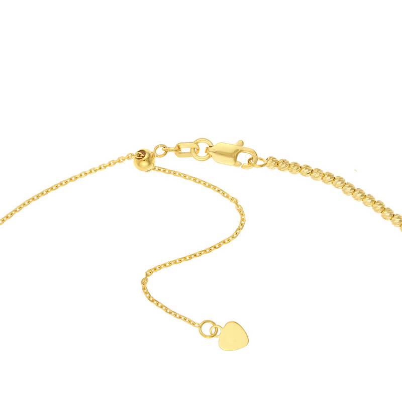 Diamond Cut Bead Adjustable Choker 14K Gold