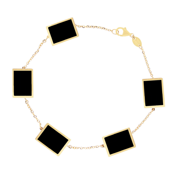 Onyx Bar Bracelet 14K Italian Gold
