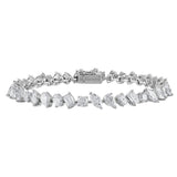 Multi-shape Tennis Bracelet 925 Silver