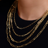 Paper Clip Necklace 14K Italian Gold