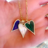 Pave Lapis Heart Charm 925 Silver