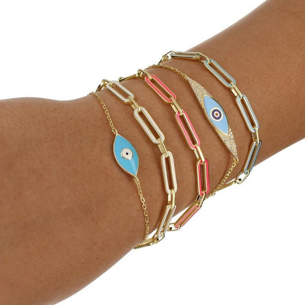 ENAMEL PAPERCLIP LINK BRACELET