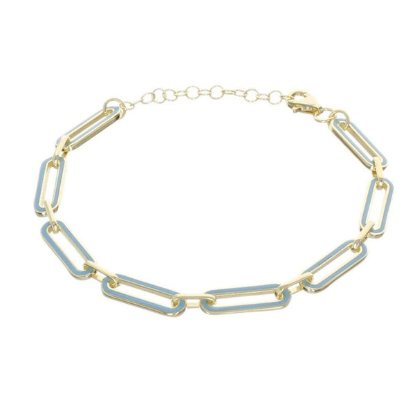 ENAMEL PAPERCLIP LINK BRACELET