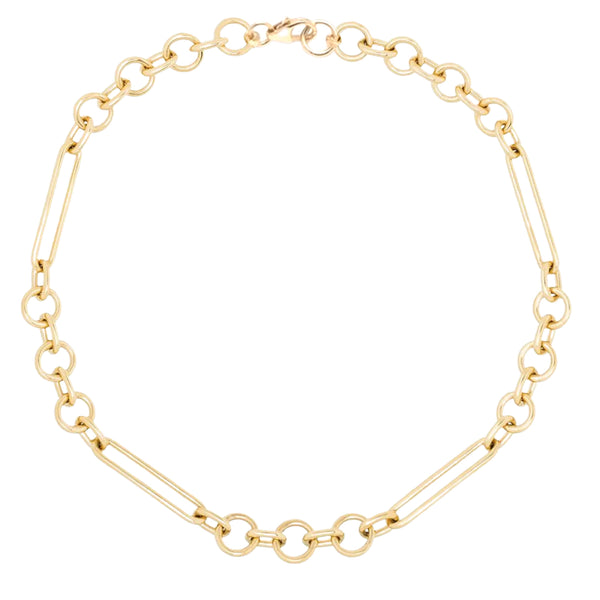 Mix Link Chain Necklace 14K Italian Gold