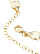 14K Gold Chunky Square Link Necklace Tile Link Necklace