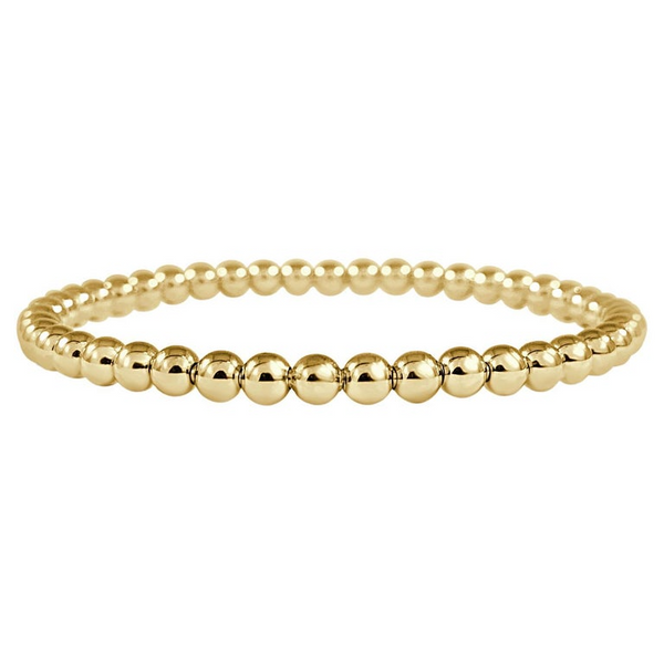 Beaded Stretch Bracelet 14K Gold Stackable