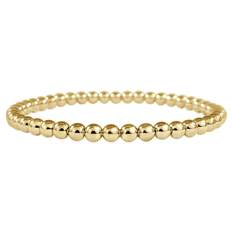 Beaded Stretch Bracelet 14K Gold Stackable
