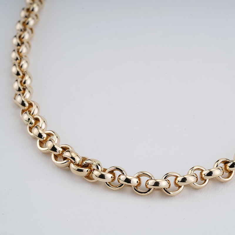 Rolo Chain with Charm Holder Necklace 14K Gold 6mm