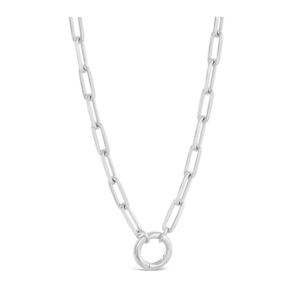 Paperclip Charm Holder Necklace 925 Silver